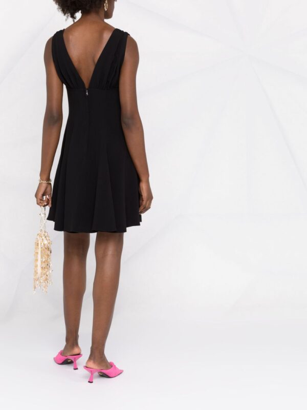 Dolce & Gabbana logo-plaque V-neck dress - Image 4