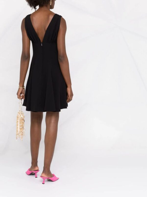 Dolce & Gabbana  logo-plaque V-neck dress - Image 4