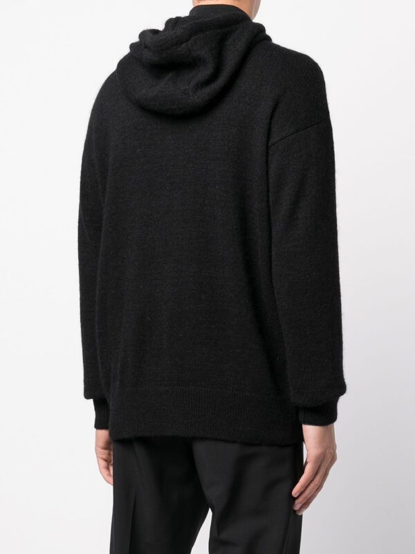 Moncler logo-intarsia knitted hoodie - Image 4