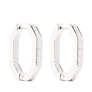 Swarovski  Dextera octagonal pavé hoop earrings