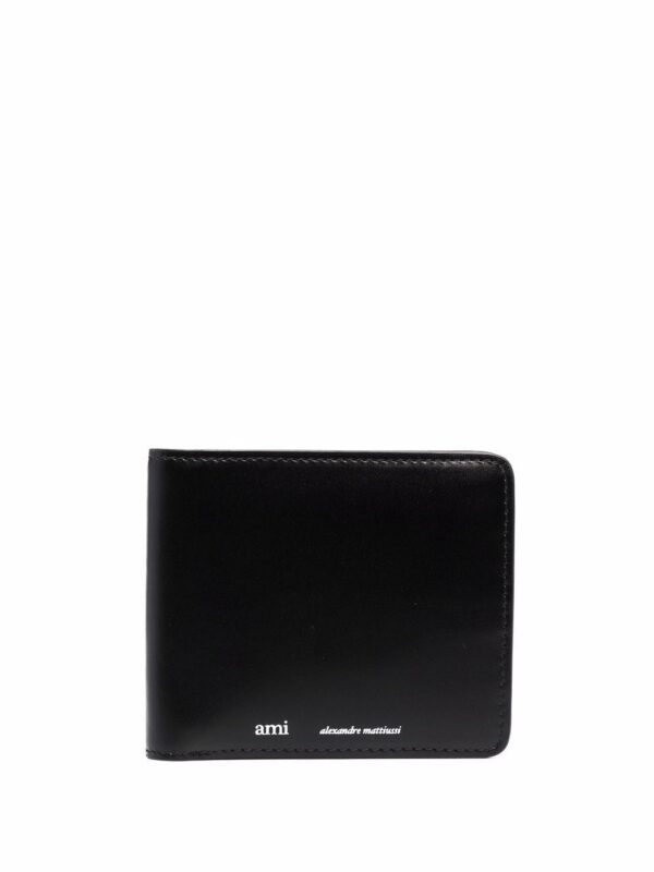 AMI Paris logo-print leather cardholder
