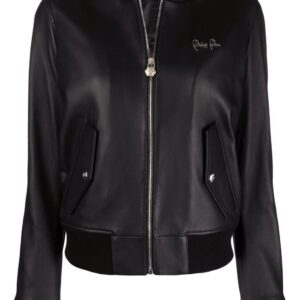 Philipp Plein  leather bomber jacket