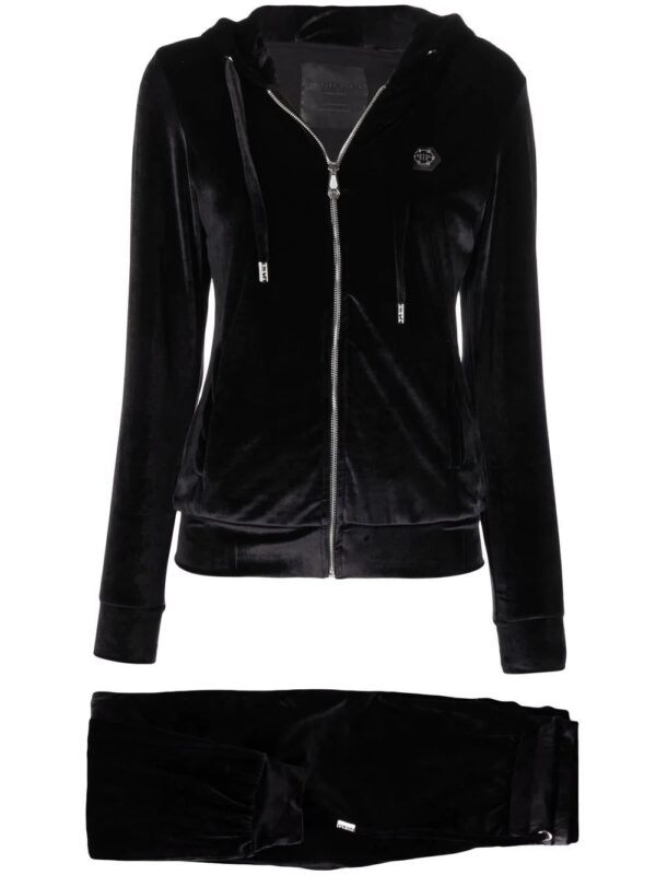 Philipp Plein  logo-embellished velvet tracksuit