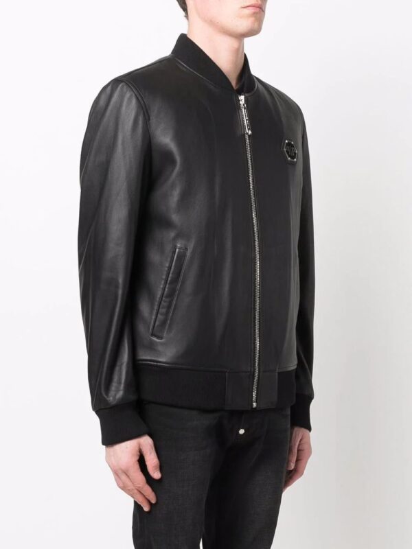 Philipp Plein  logo zipped bomber jacket - Image 3