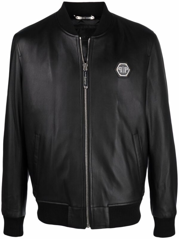 Philipp Plein  logo zipped bomber jacket