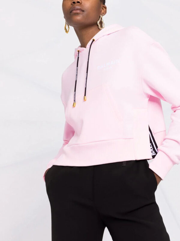 Balmain  logo-print drawstring hood - Image 3
