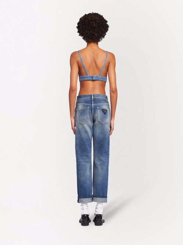 Prada  logo-plaque denim top - Image 3