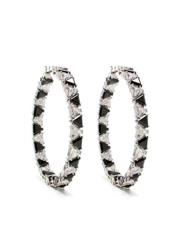 Swarovski  millenia hoop swarovski triangle earrings