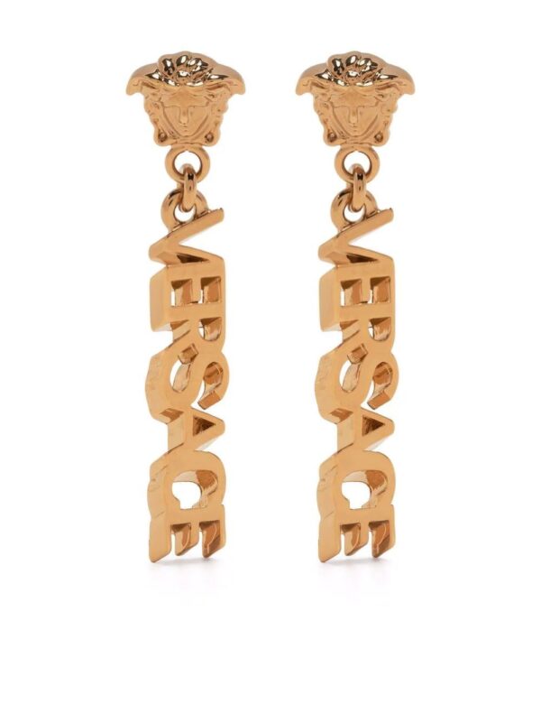 Versace  logo drop earrings