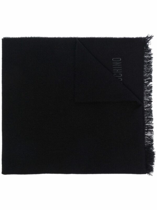 Moschino  logo-embroidered cashmere scarf