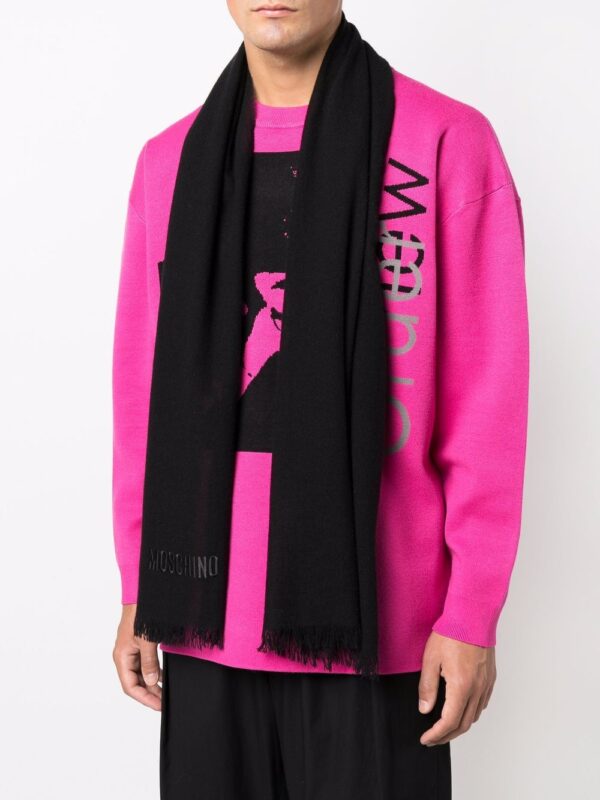 Moschino  logo-embroidered cashmere scarf - Image 2