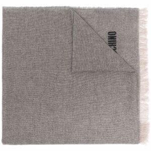 Moschino  logo-embroidered cashmere scarf