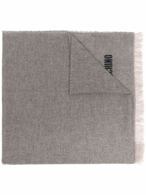 Moschino  logo-embroidered cashmere scarf