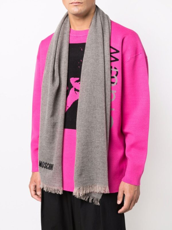 Moschino  logo-embroidered cashmere scarf - Image 2