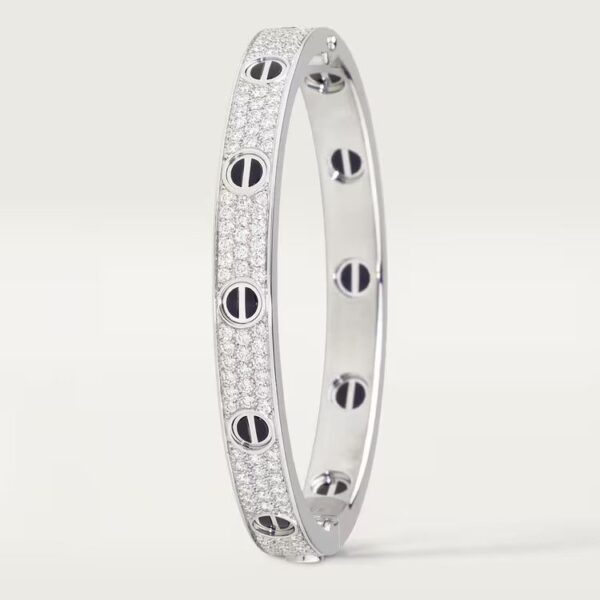 Cartier LOVE bracelet, classic model, paved, ceramic - Image 2
