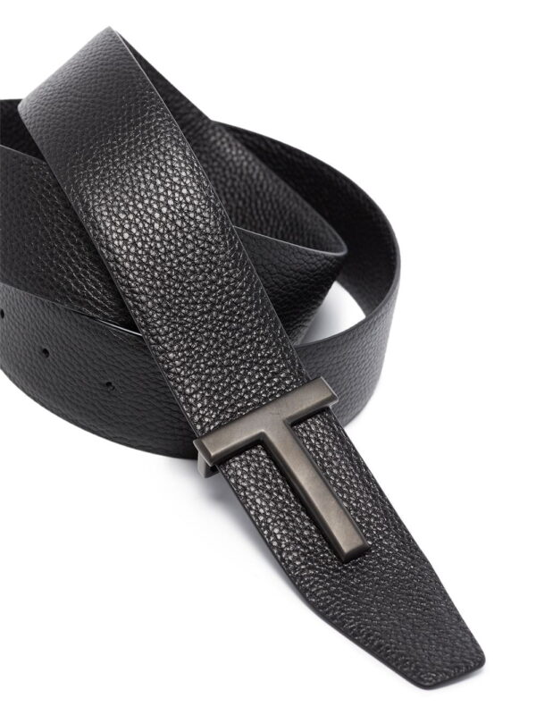 Tom Ford T logo-buckle reversible leather belt - Image 3