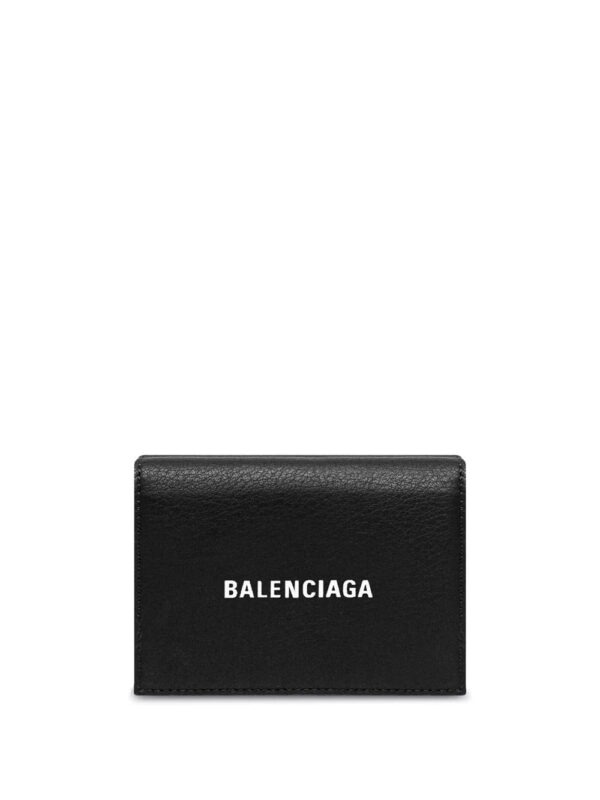 Balenciaga  embossed-logo leather wallet