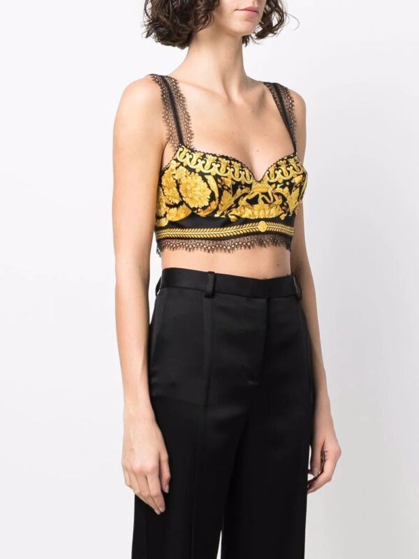 Versace  Barocco-print bralette top - Image 3