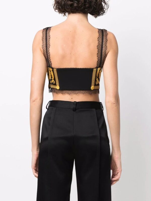 Versace  Barocco-print bralette top - Image 4