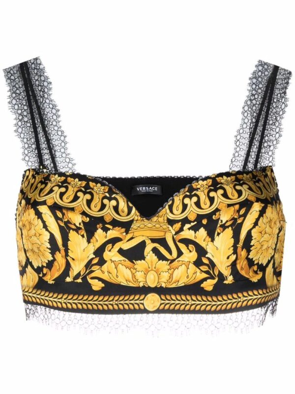 Versace  Barocco-print bralette top