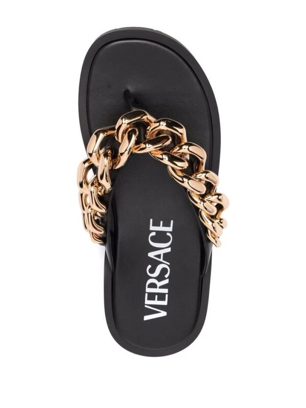 Versace  chain-link strap flip flops - Image 4