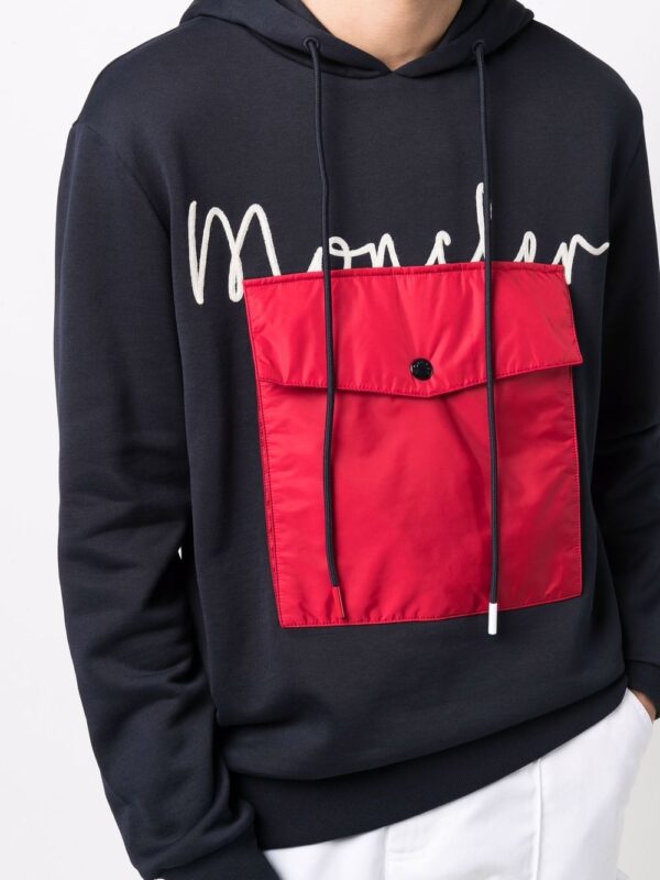 Moncler logo-print drawstring hoodie - Image 5
