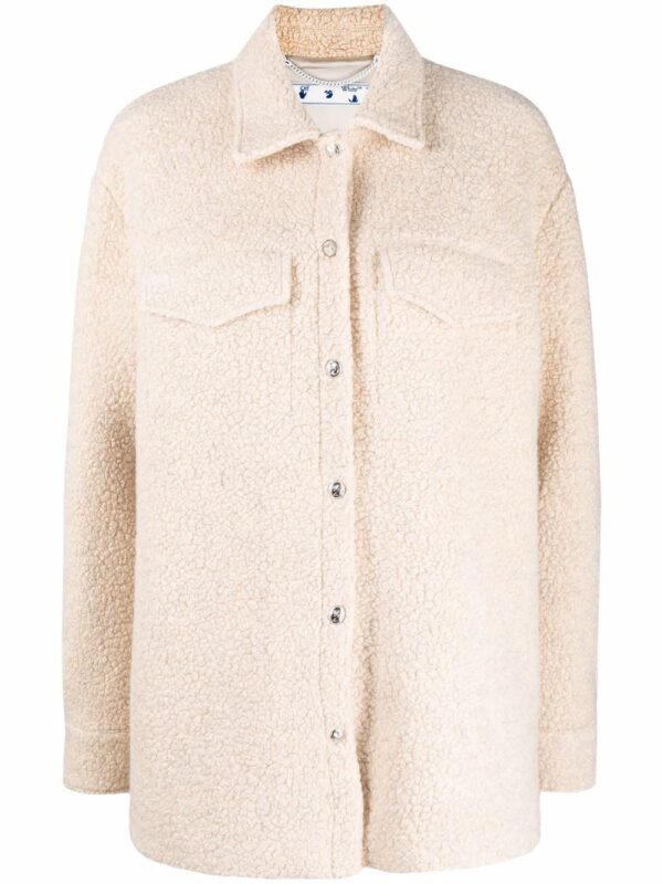 Off-White  long-sleeve teddy overshirt