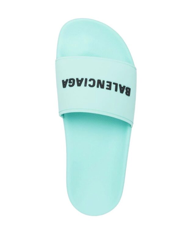 Balenciaga  raised logo pool slides - Image 4