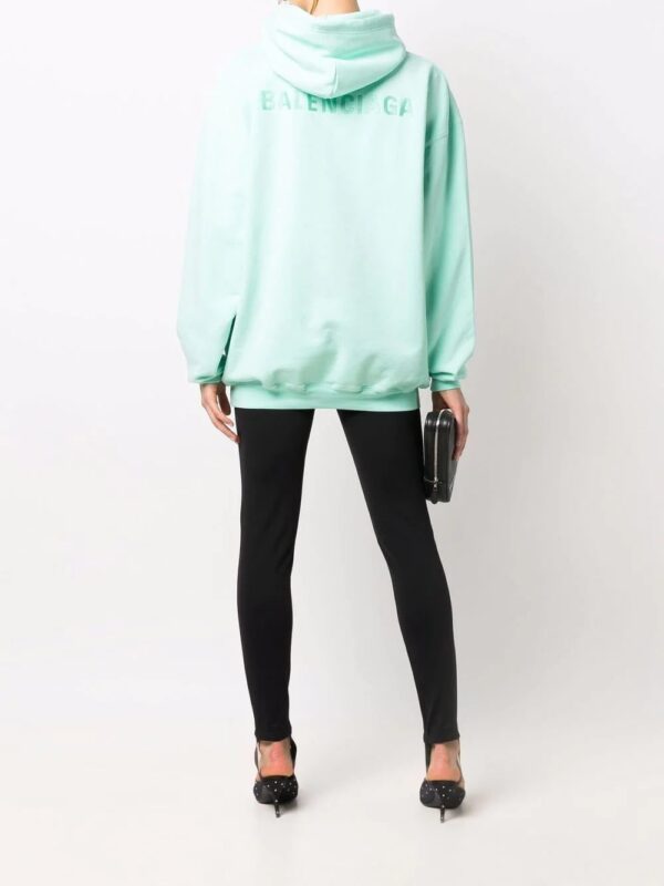 Balenciaga  embroidered logo oversized-fit hoodie - Image 3