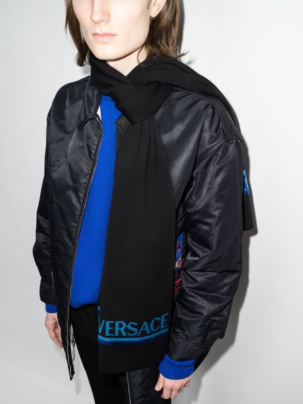 Versace  Greca-motif wool scarf - Image 2