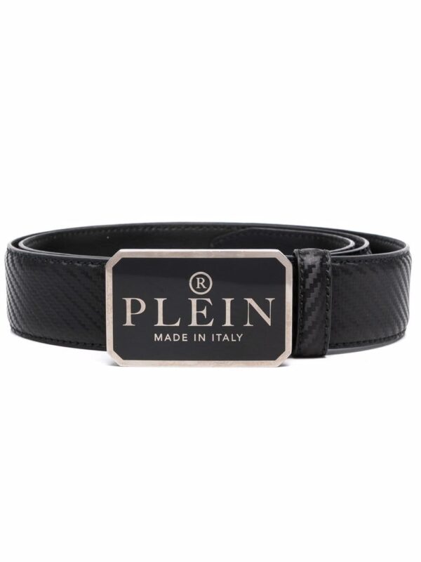 Louis Vuitton logo-plaque textured belt