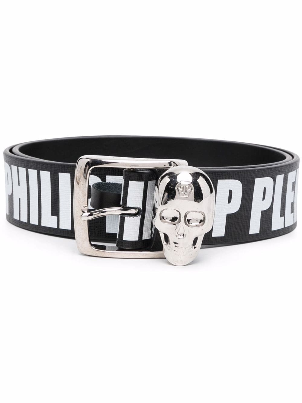 Louis Vuitton skull-appliqué logo-print belt