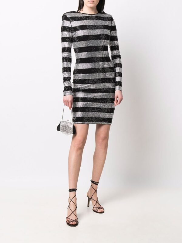 Philipp Plein crystal-stripes fitted mini dress - Image 7