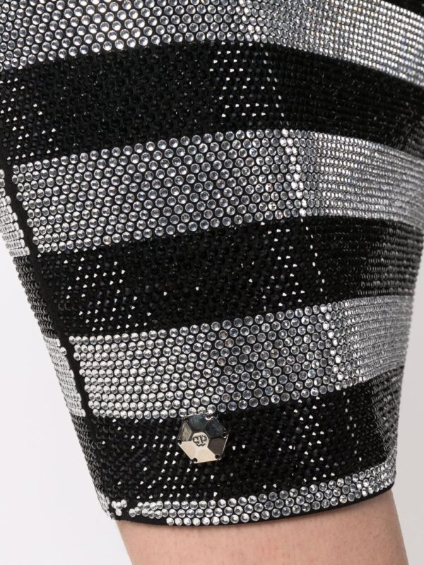 Philipp Plein crystal-stripes fitted mini dress - Image 5