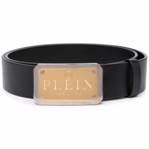 Louis Vuitton logo-plaque buckle leather belt