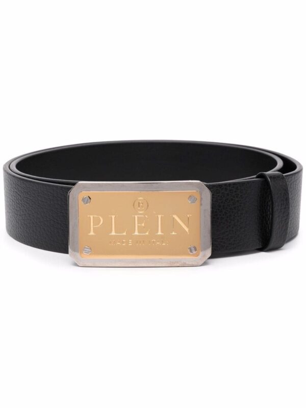 Louis Vuitton logo-plaque buckle leather belt