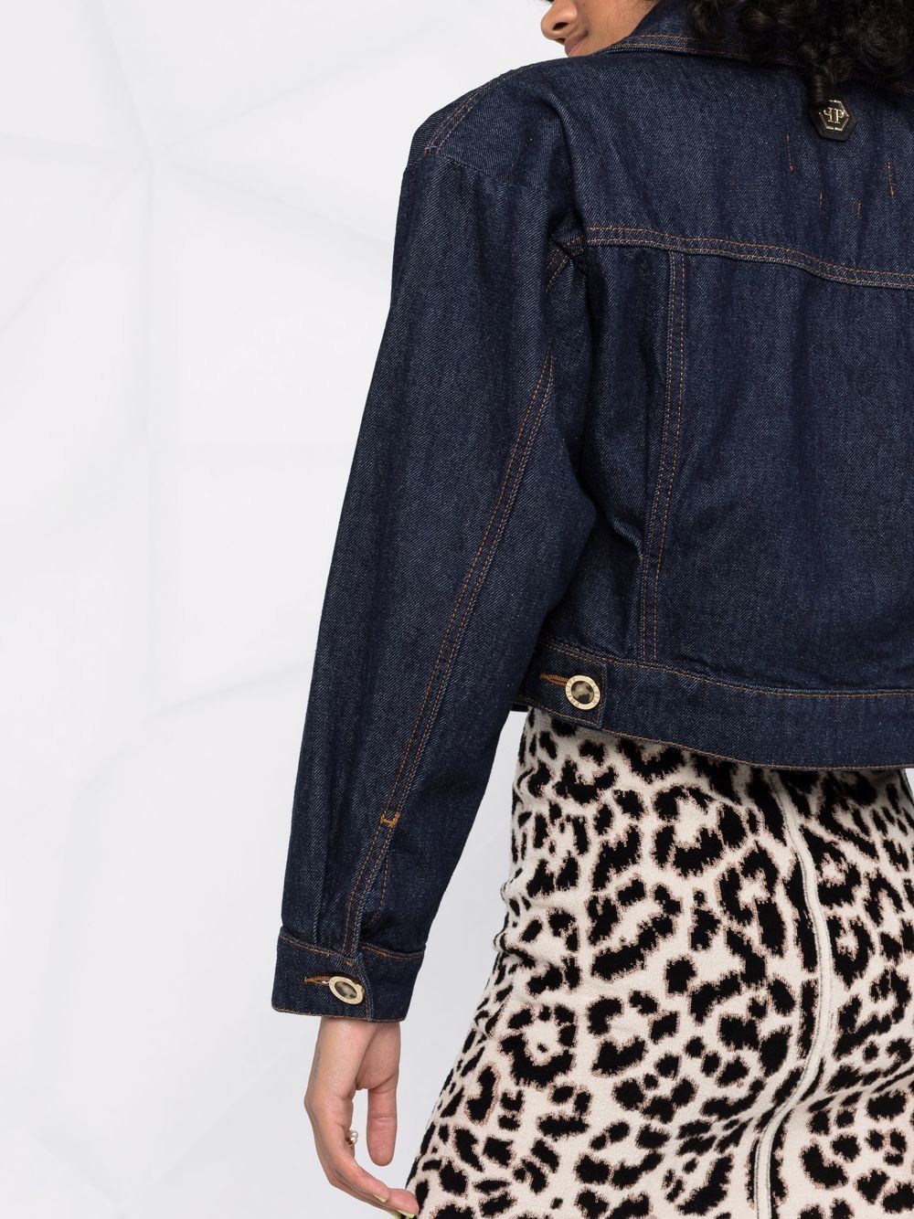 Philipp Plein cropped denim jacket - Image 3
