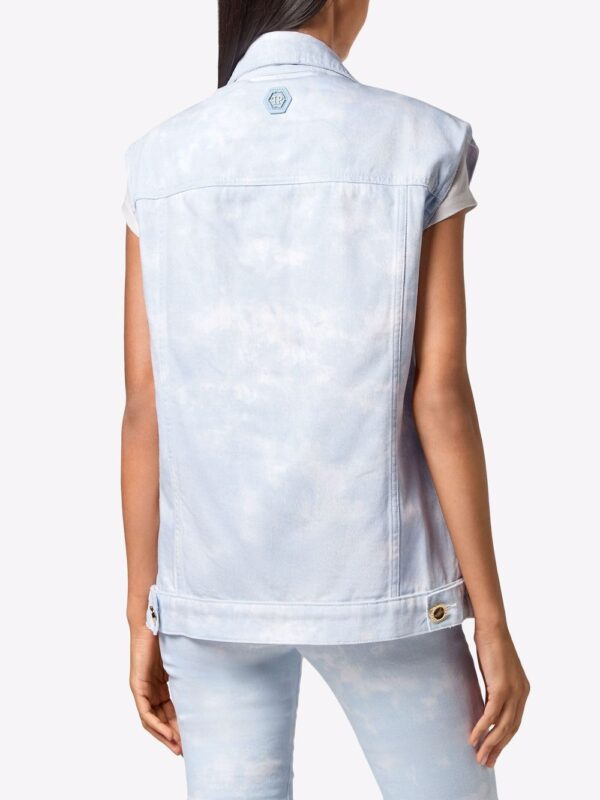 Philipp Plein  bleach-effect denim vest - Image 4