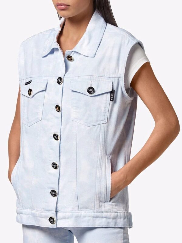 Philipp Plein  bleach-effect denim vest - Image 3