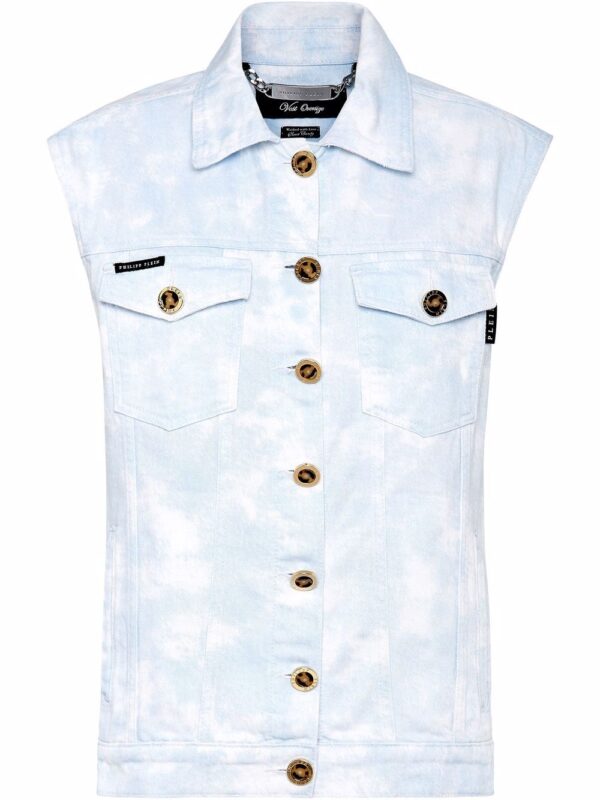 Philipp Plein  bleach-effect denim vest