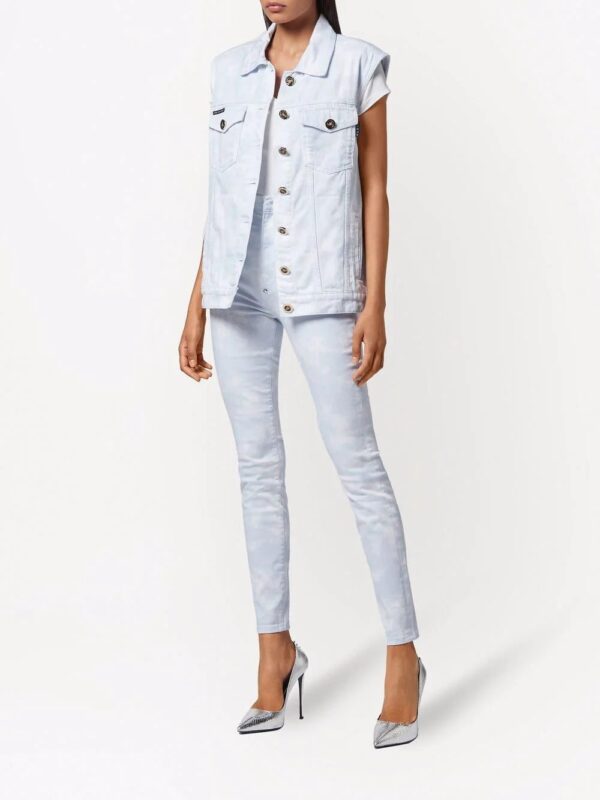 Philipp Plein  bleach-effect denim vest - Image 2
