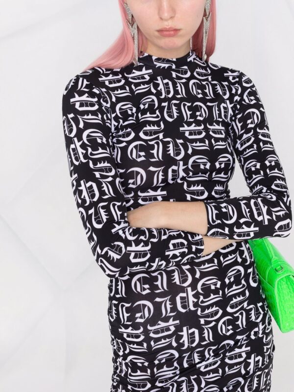 Philipp Plein gothic logo-print jersey dress - Image 3