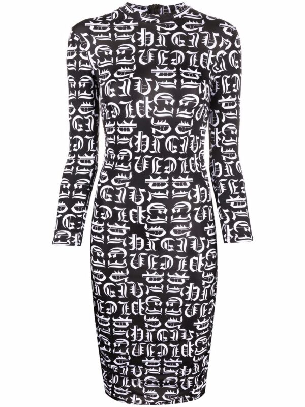Philipp Plein gothic logo-print jersey dress