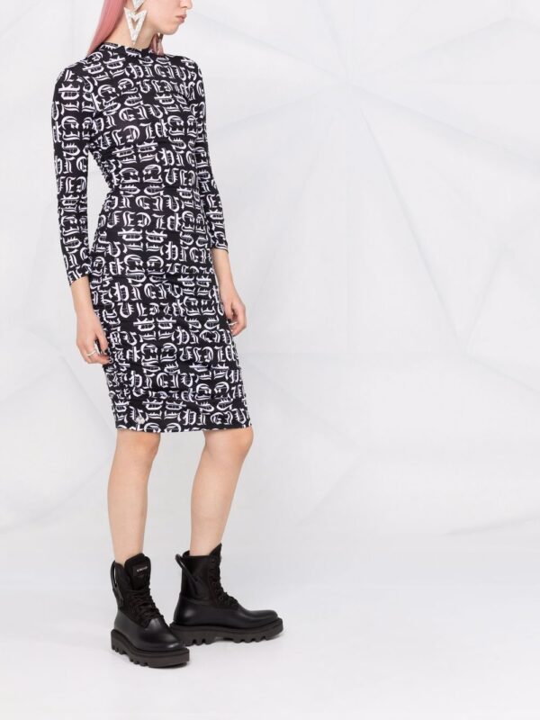 Philipp Plein gothic logo-print jersey dress - Image 4