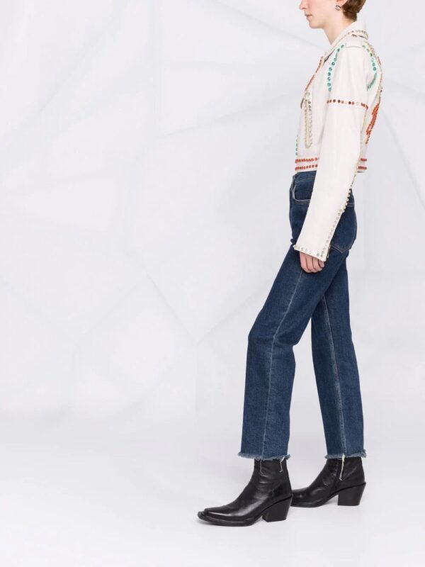 Philipp Plein  crystal-trim studded cropped biker jacket - Image 4