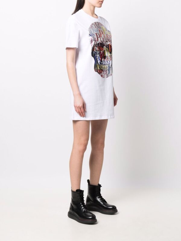 Philipp Plein Skull rhinestone logo T-shirt dress - Image 5