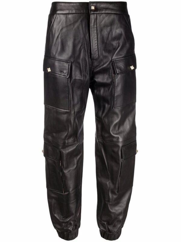 Philipp Plein  leather jogging trousers