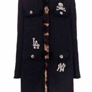 Philipp Plein  brooch-embellished tweed blazer