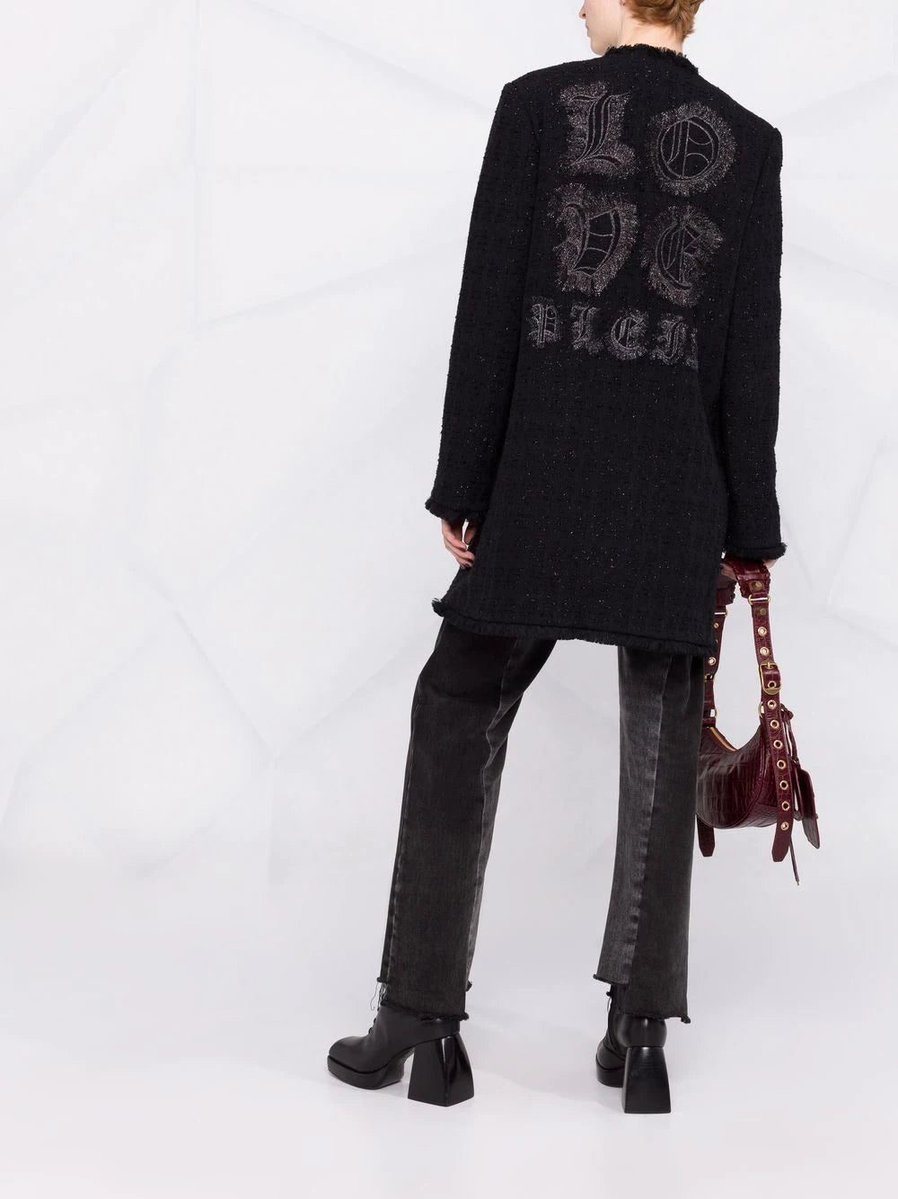 Philipp Plein brooch-embellished tweed blazer - Image 4