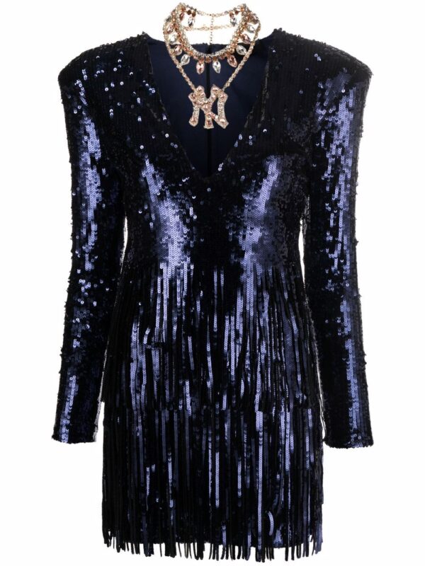 Philipp Plein sequin-embellished V-neck mini dress